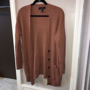 peach f21 cardigan